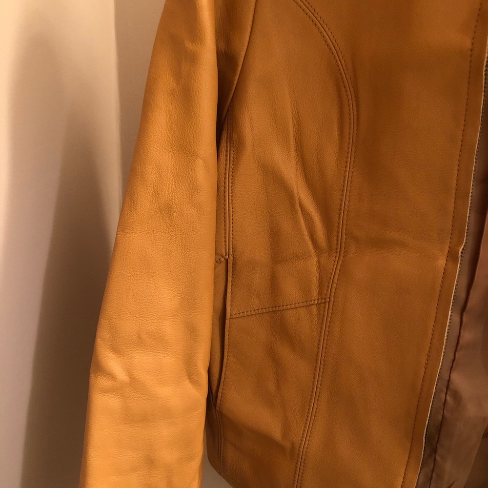 Tan Leather Jacket - Picture 8 of 8